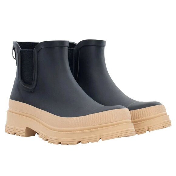 chooka Shoes - Chooka Women's Size 10 Storm Chelsea Black Tan Memory Foam Rain Boots NIB